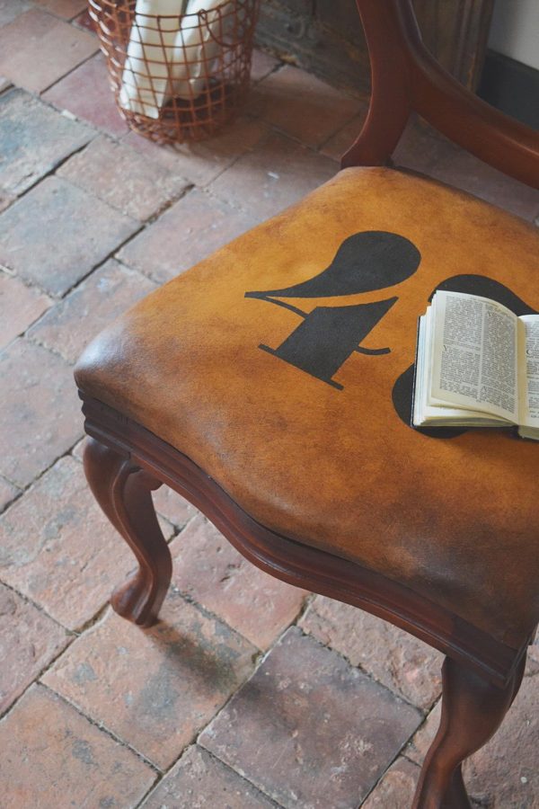 Jonathon Marc Mendes Fabric Painted Leather Look Chair