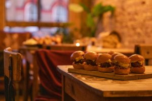 Delicious burgers at The Elgin Maida Vale for IOD party